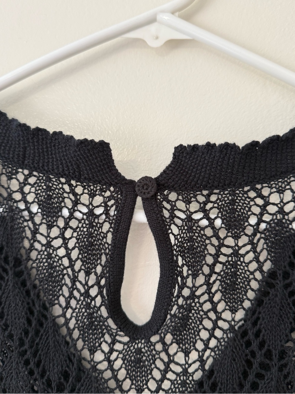 Vintage Y2K Old Navy Black Crocheted Dress Cover Up Sz Lg Whimsigoth Emo Witchy - Picture 6 of 10
